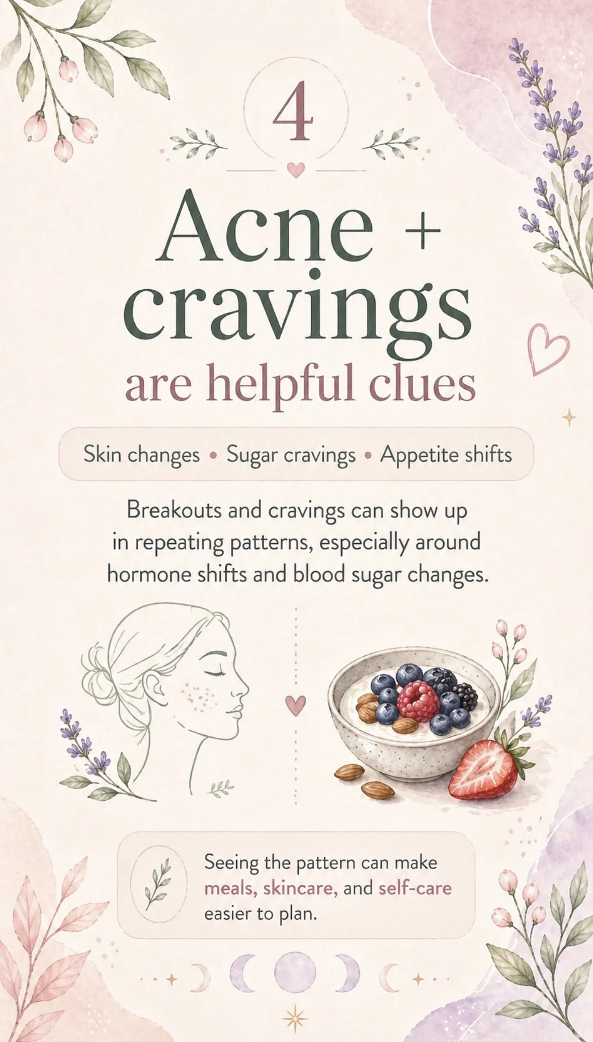 Acne and cravings are helpful PCOS clues to track