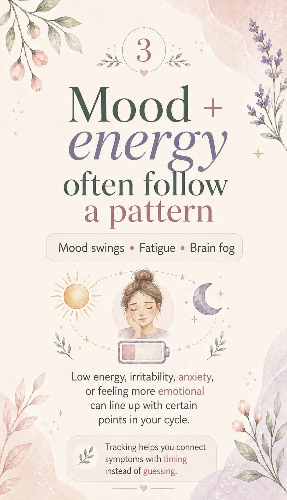Mood and energy often follow a pattern in PCOS