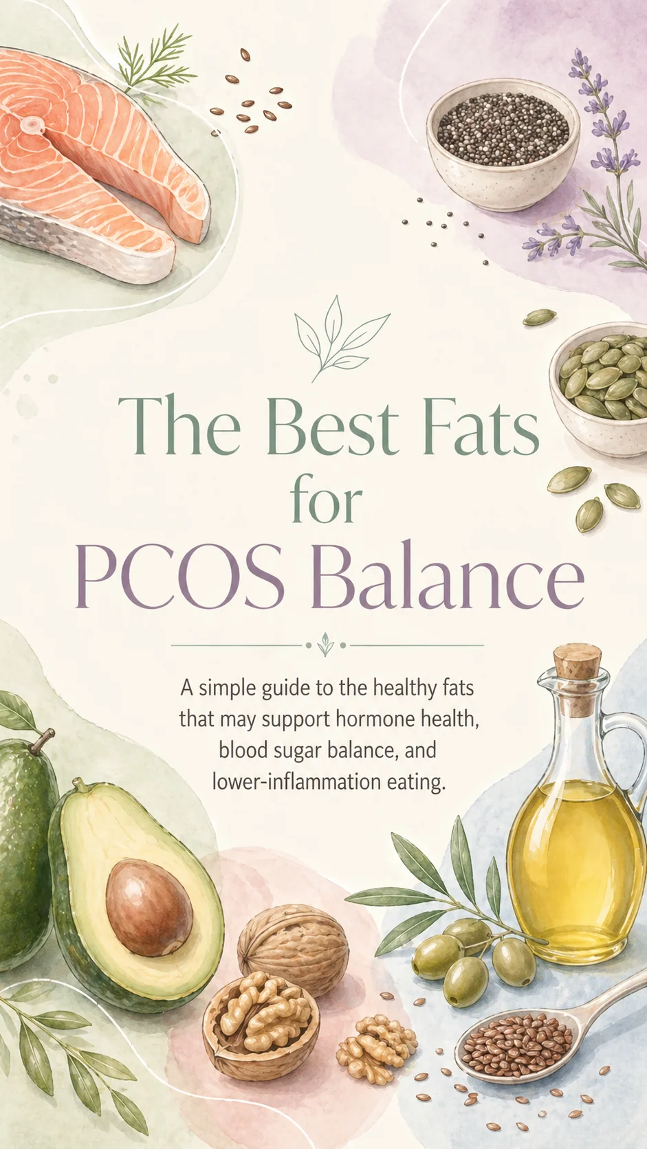 The best fats for PCOS balance: avocado, olive oil, salmon, nuts
