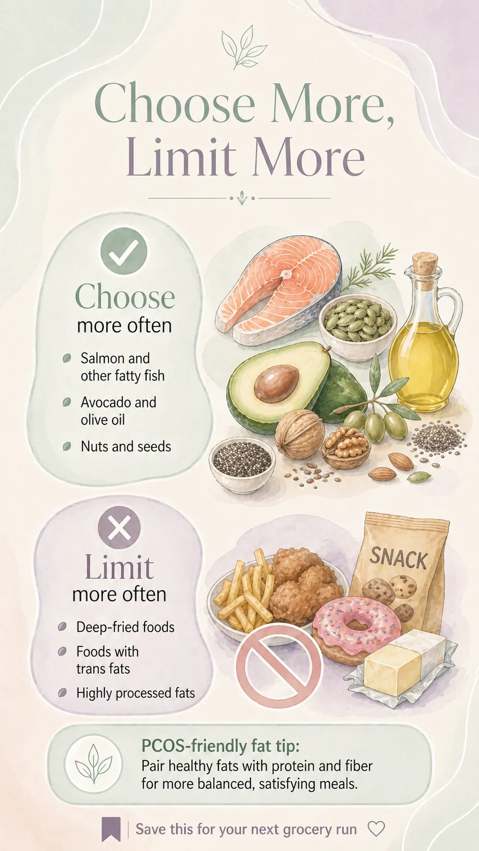 PCOS: foods to choose more and limit more