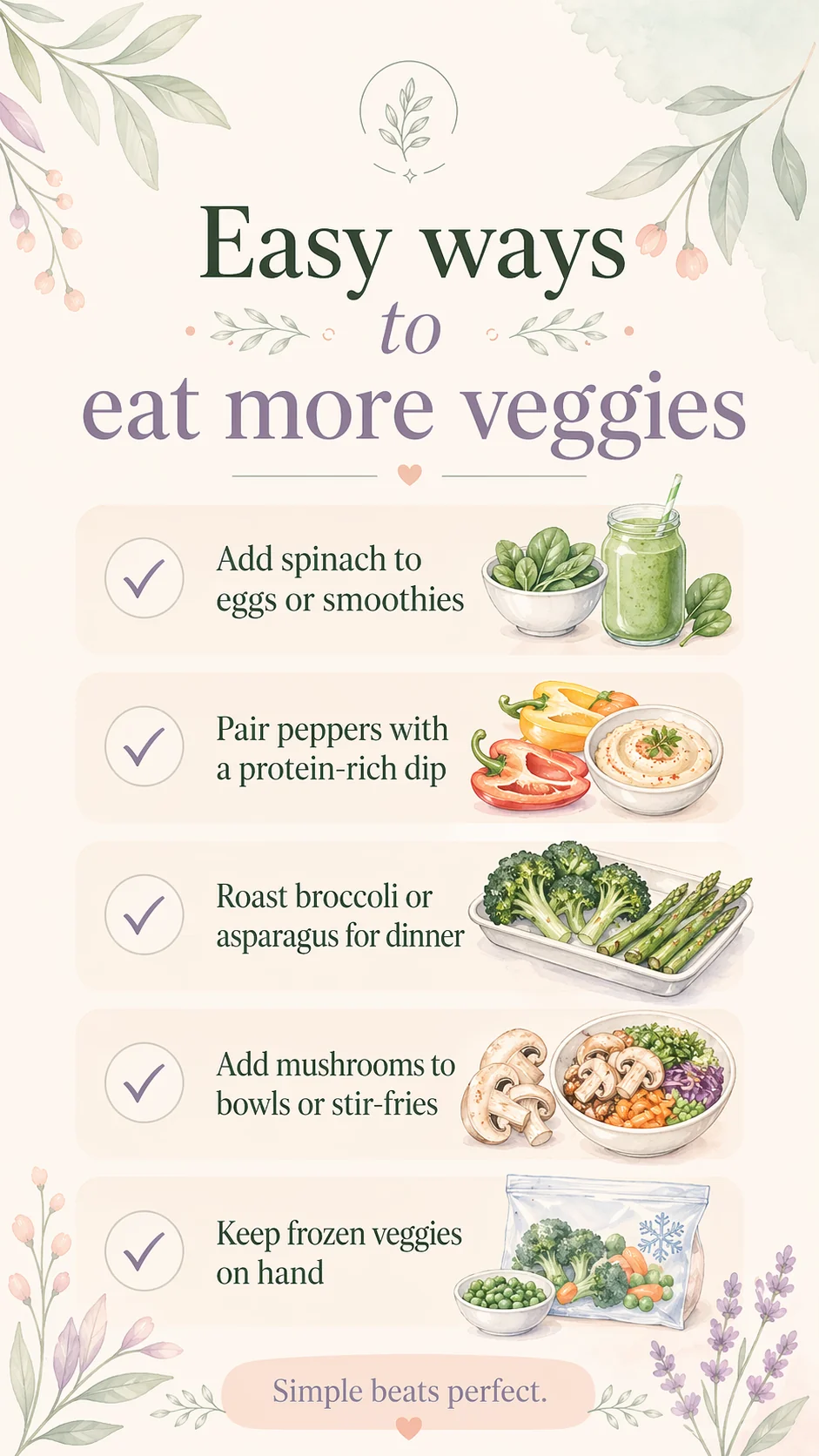 Easy ways to eat more vegetables for PCOS