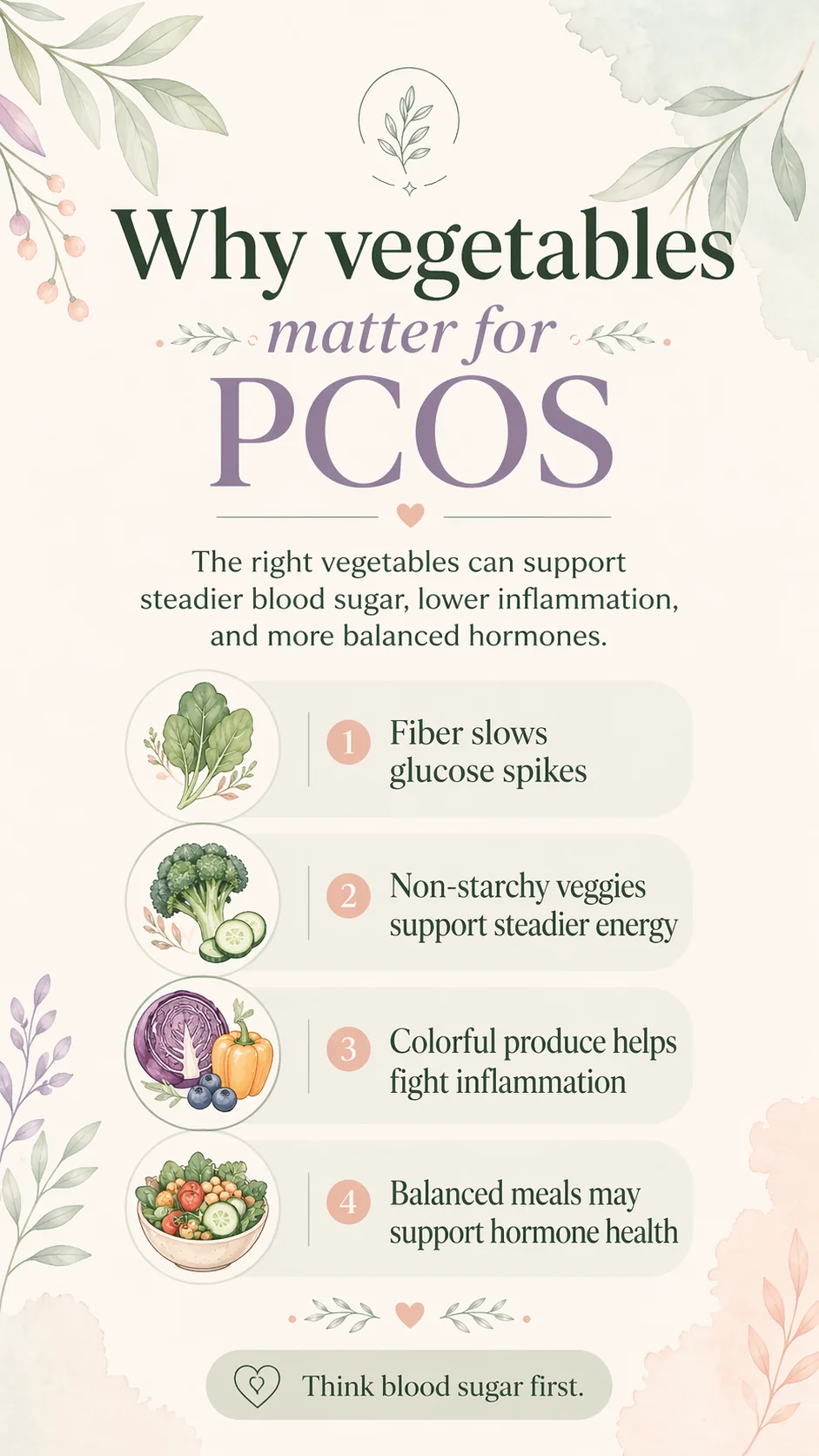 Why vegetables matter for PCOS: fiber, antioxidants, hormone health