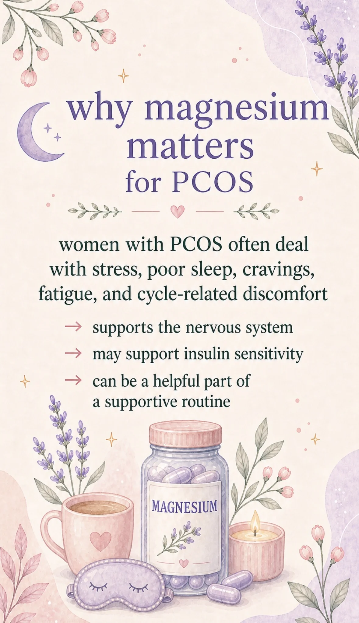 Why magnesium matters for PCOS: stress, sleep, cramps, fatigue
