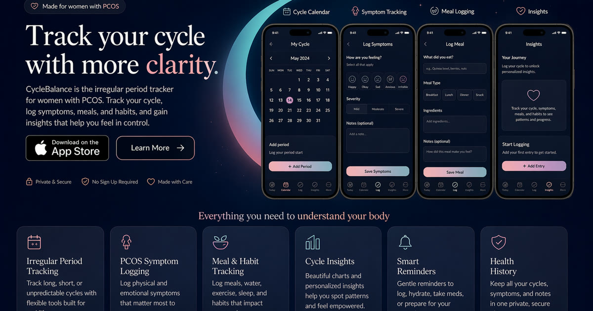 CycleBalance — The PCOS Tracker That Actually Gets It
